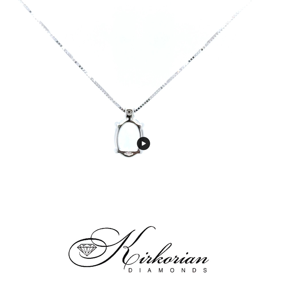 Колие от бяло злато 18k с аквамарин 1.15ct и диамант – елегантност в синьо | Kirkorian Diamonds Колие от бяло злато 18k с аквамарин 1.15ct и диамант – елегантност в синьо | Kirkorian Diamonds