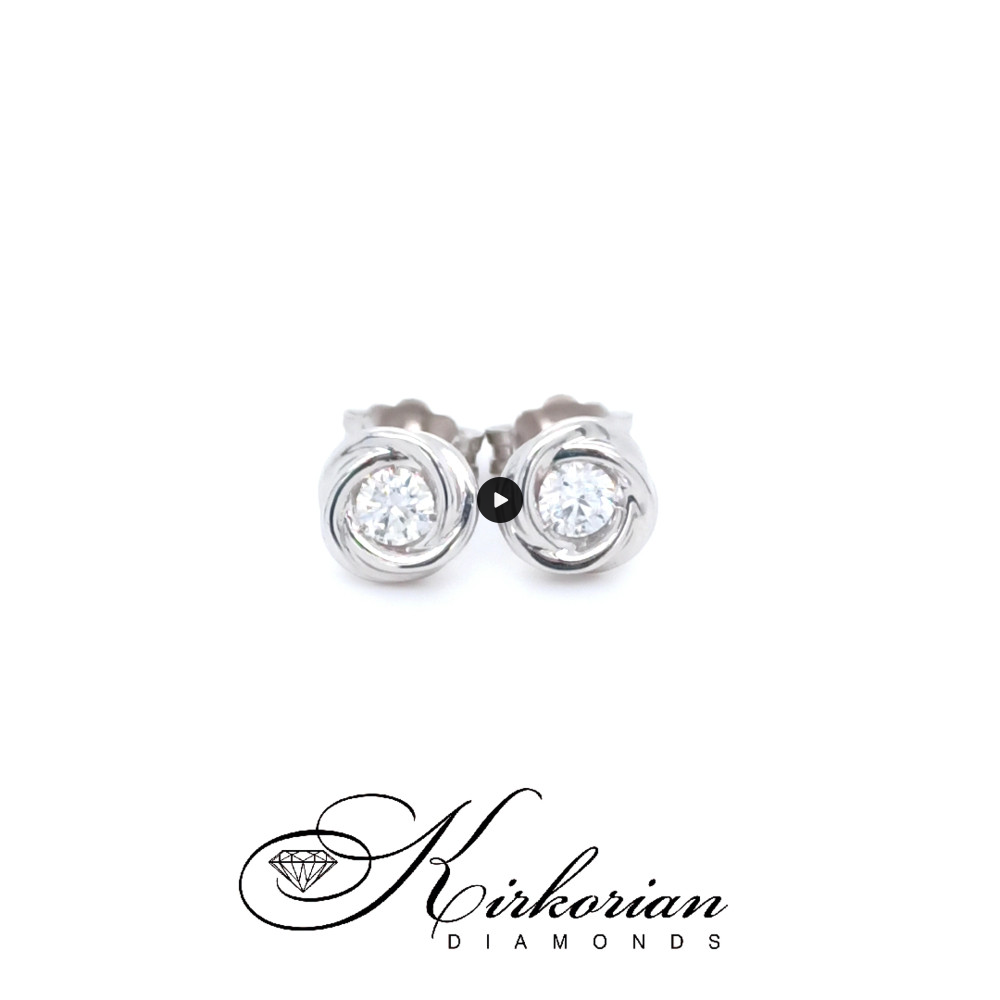 Преплетени обеци от бяло злато 18k с диамант 0.27ct – модел S253891
