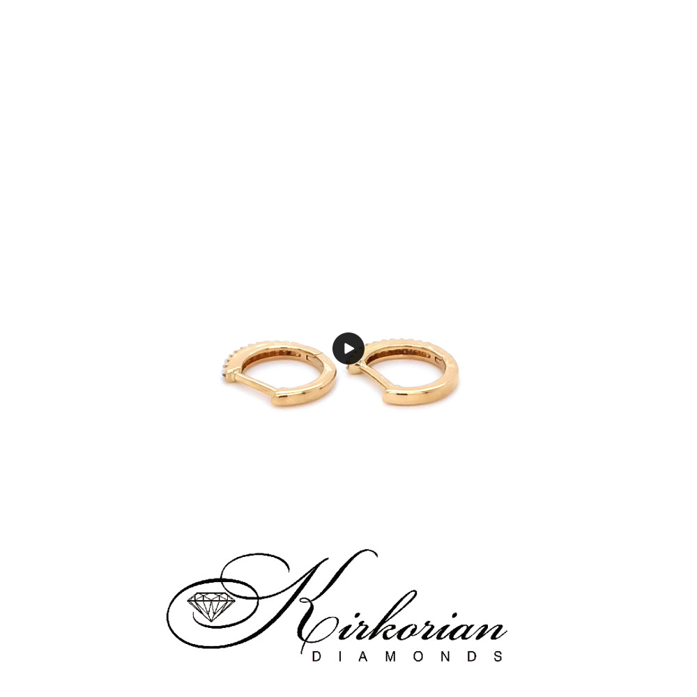 Детски обеци халки от жълто злато 18k с диаманти 0.06ct – модел S254005