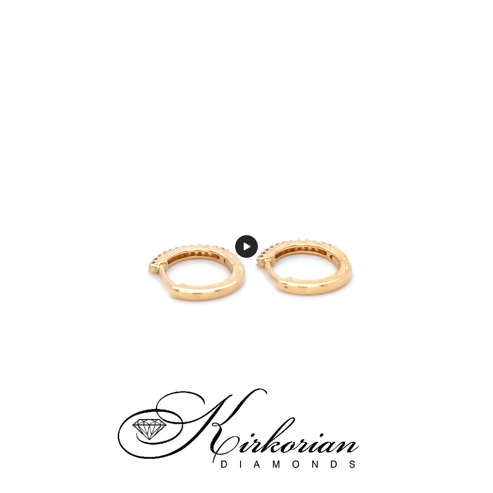 Обеци халки от жълто злато 18k с диаманти 0.09ct – модел S254009