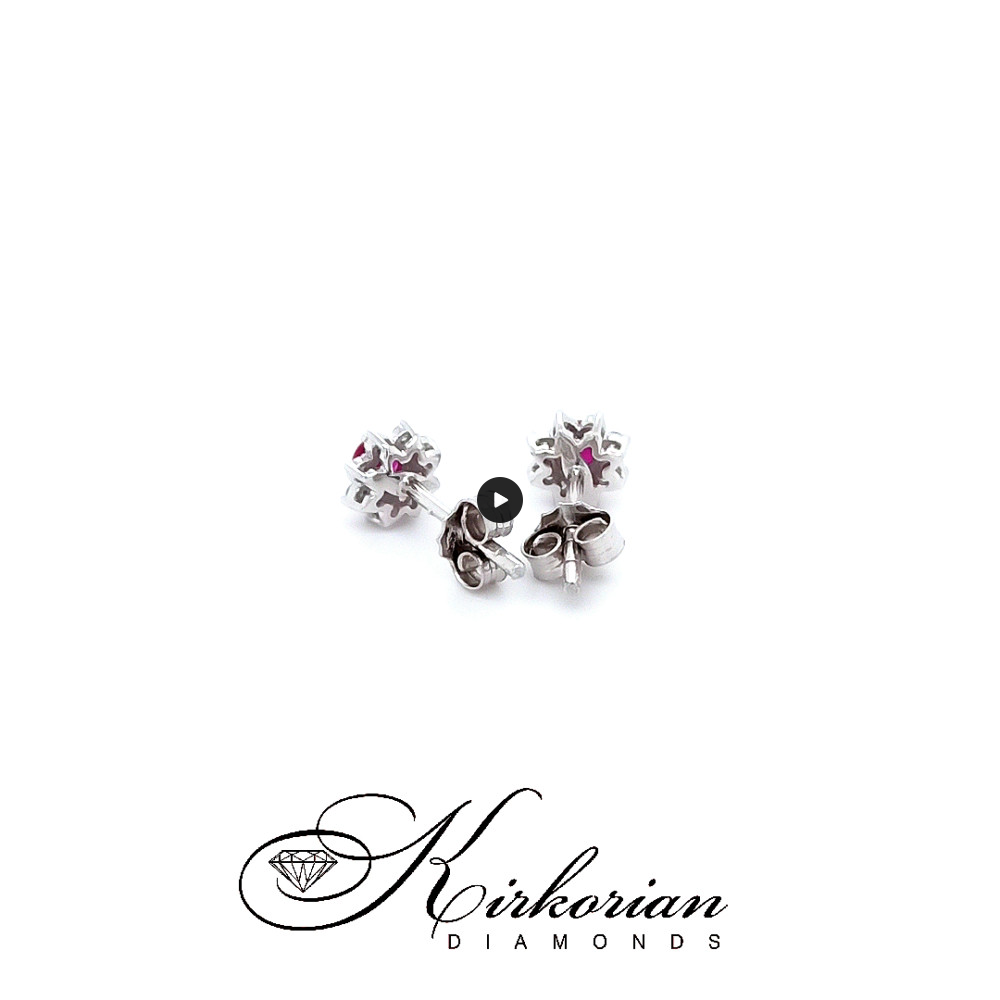 Обеци от бяло злато 18k с рубини 0.33ct и диаманти 0.16ct – модел S262366RB