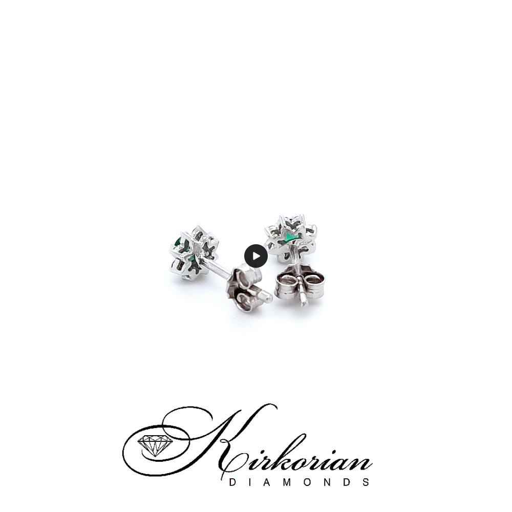 Обеци от бяло злато 18k със смарагди 0.26ct и диаманти 0.16ct – модел S262366SB