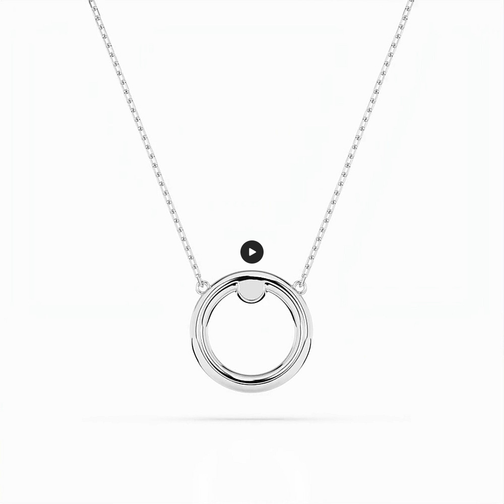 Колие от бяло злато 18К с естествен диамант 0.03 ct – код 10410056B | Луксозна опаковка и сертификат KD