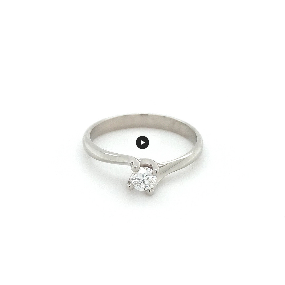 Годежен пръстен бяло или жълто 14к. с диамант 0.23 карата Код:K294