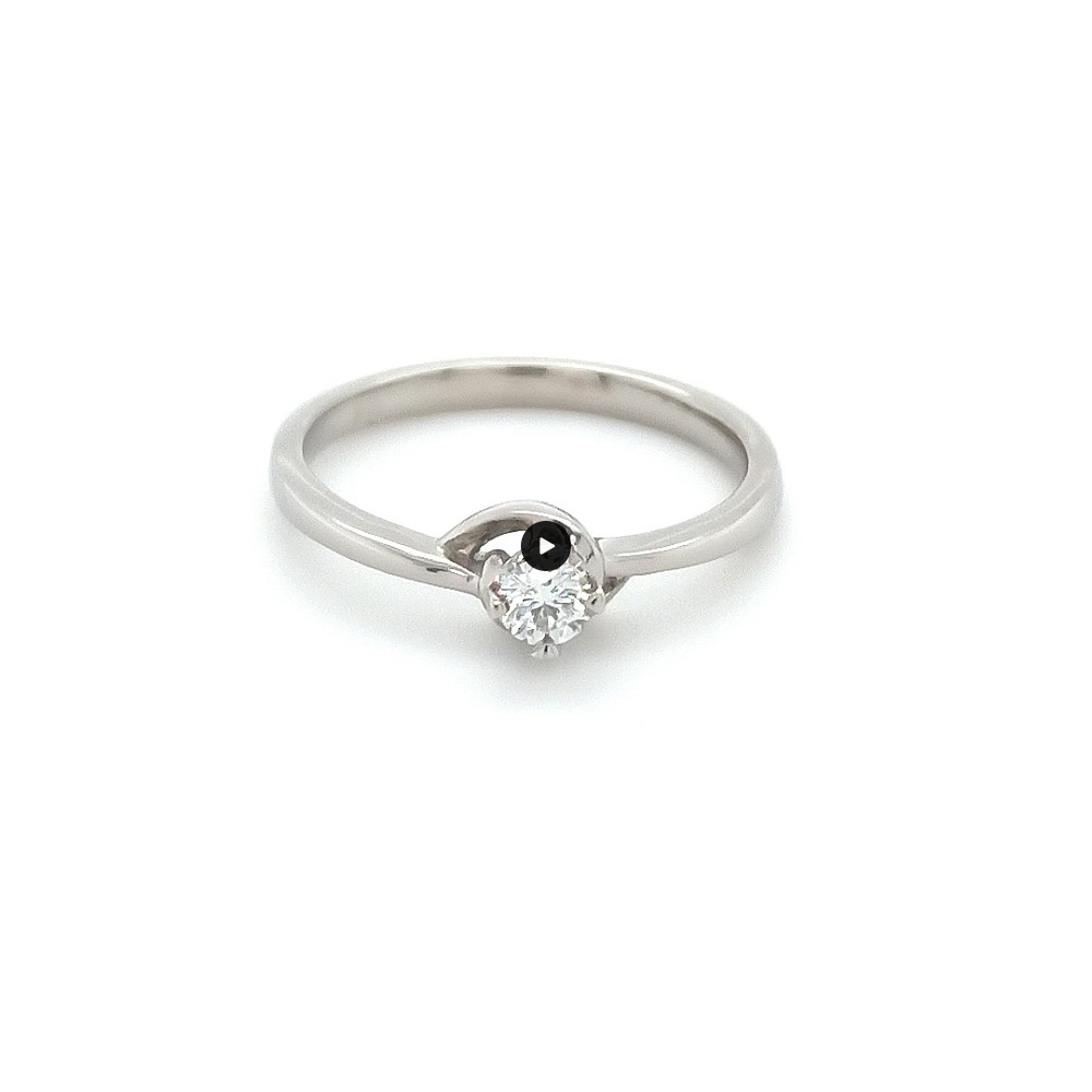 Годежен пръстен от бяло злато 14К с диамант 0.12 ct – код K361 Годежен пръстен от бяло злато 14К с диамант 0.12 ct – код K361