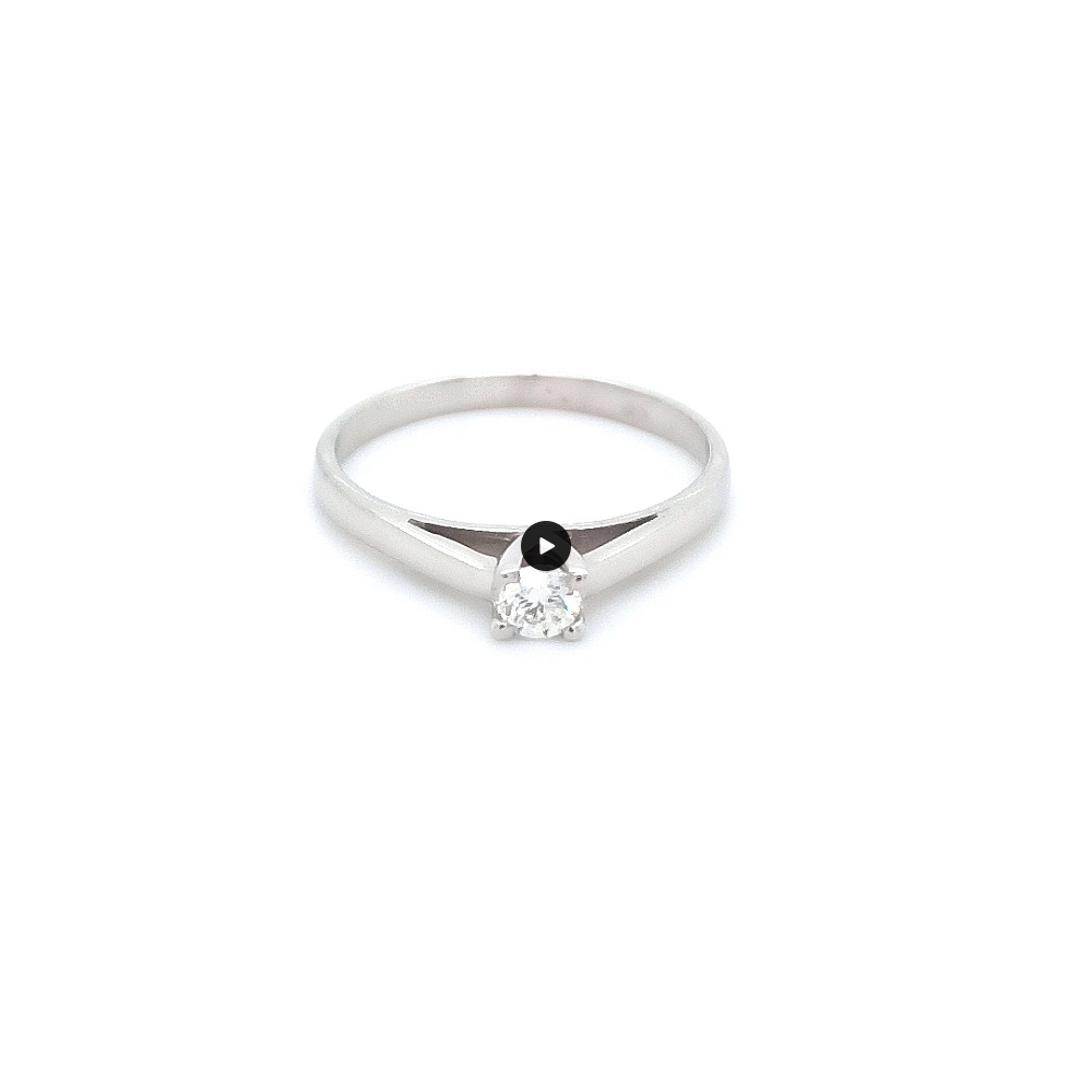Годежен пръстен бяло злато 14к. с диамант 0.15 карата код:370