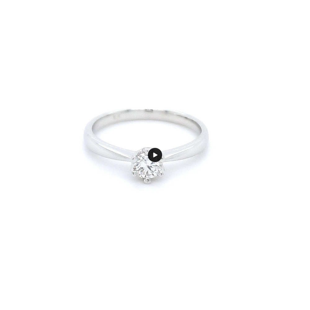 Годежен пръстен бяло злато 14к. с диамант 0.25 карата GIA сертификат код:K372