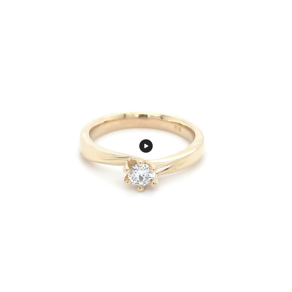 Годежен пръстен бяло или жълто злато 14к. с диамант 0.19 карата код:K378