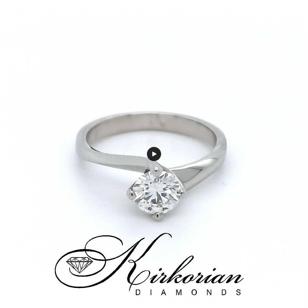 Годежен пръстен бяло злато 14к. с диамант 0.65 карата GIA сертификат код:387