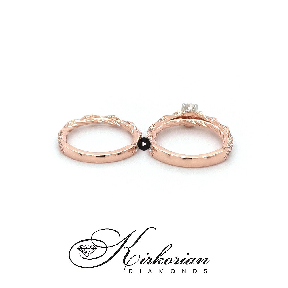 Годежен пръстен розово злато 14к. с диаманти 1,625 карата код:429