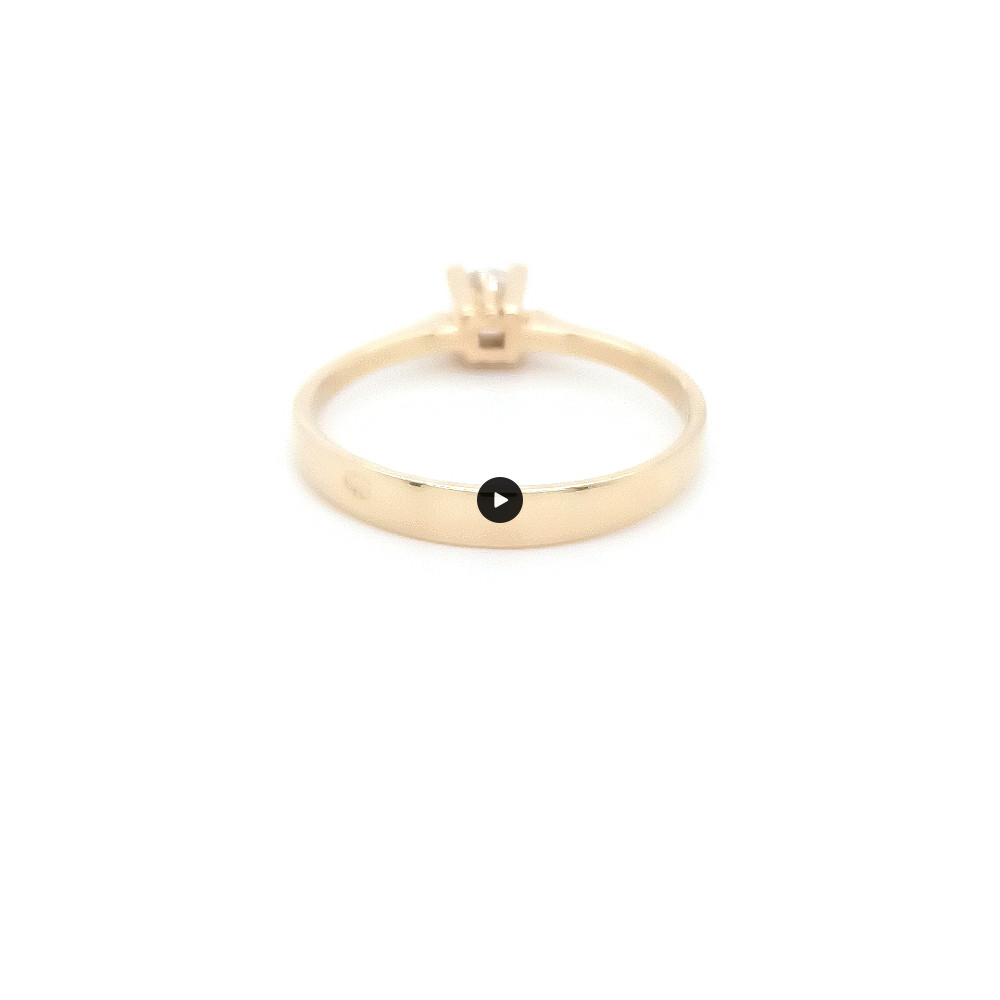 Класически годежен пръстен бяло или жълто злато 14к. с диамант 0.235 карата код:K491