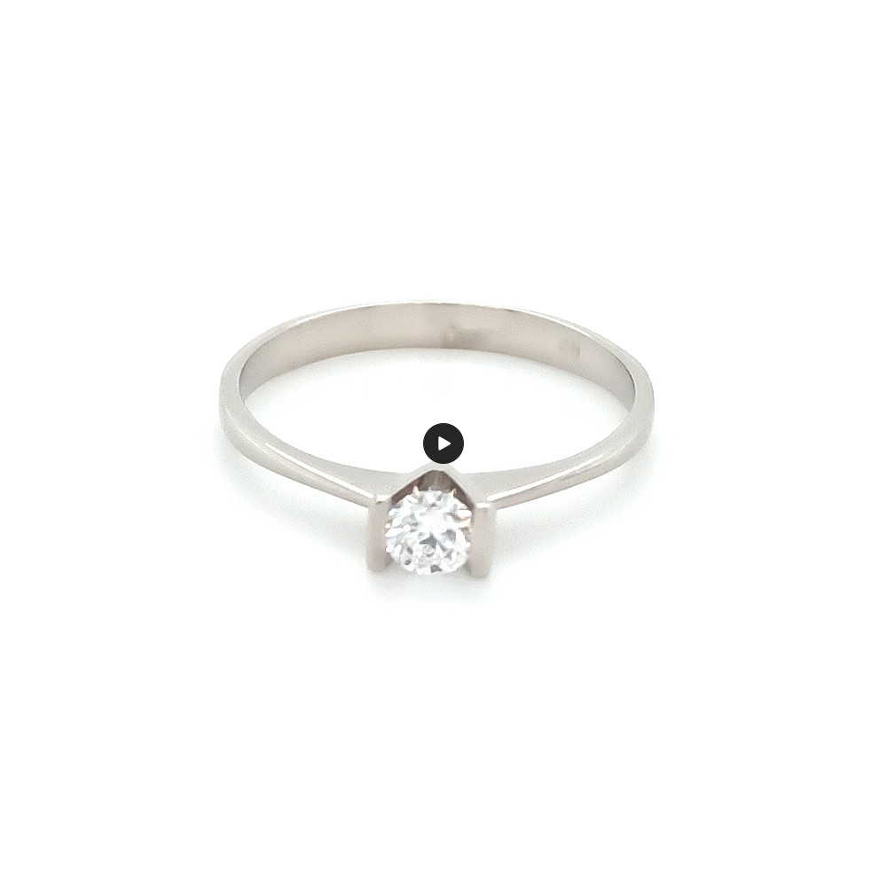 Годежен пръстен бяло злато 14к. с диамант 0.24 карата код:496
