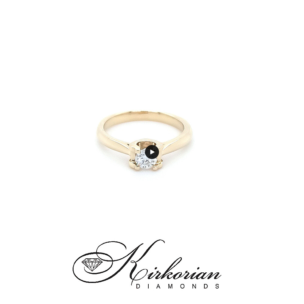 Годежен пръстен бяло или жълто злато 14к. диамант 0.25 карата код:544