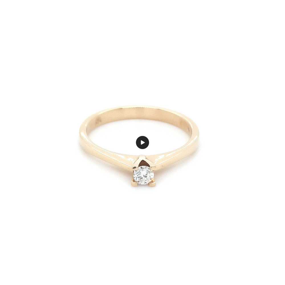 Годежен пръстен от бяло или жълто злато 14К с диамант 0.10 ct – код K558