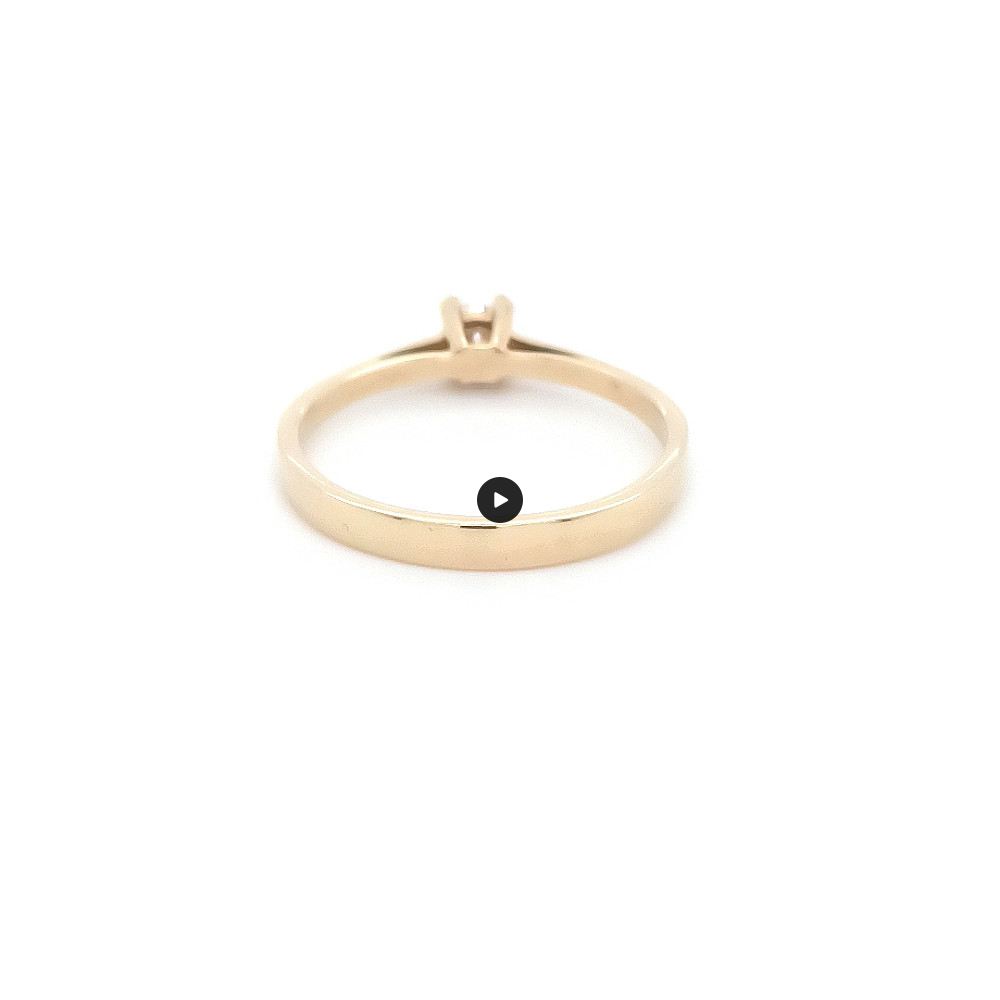 Класически годежен пръстен бяло или жълто злато 14к. с диамант 0.10 карата код:K559
