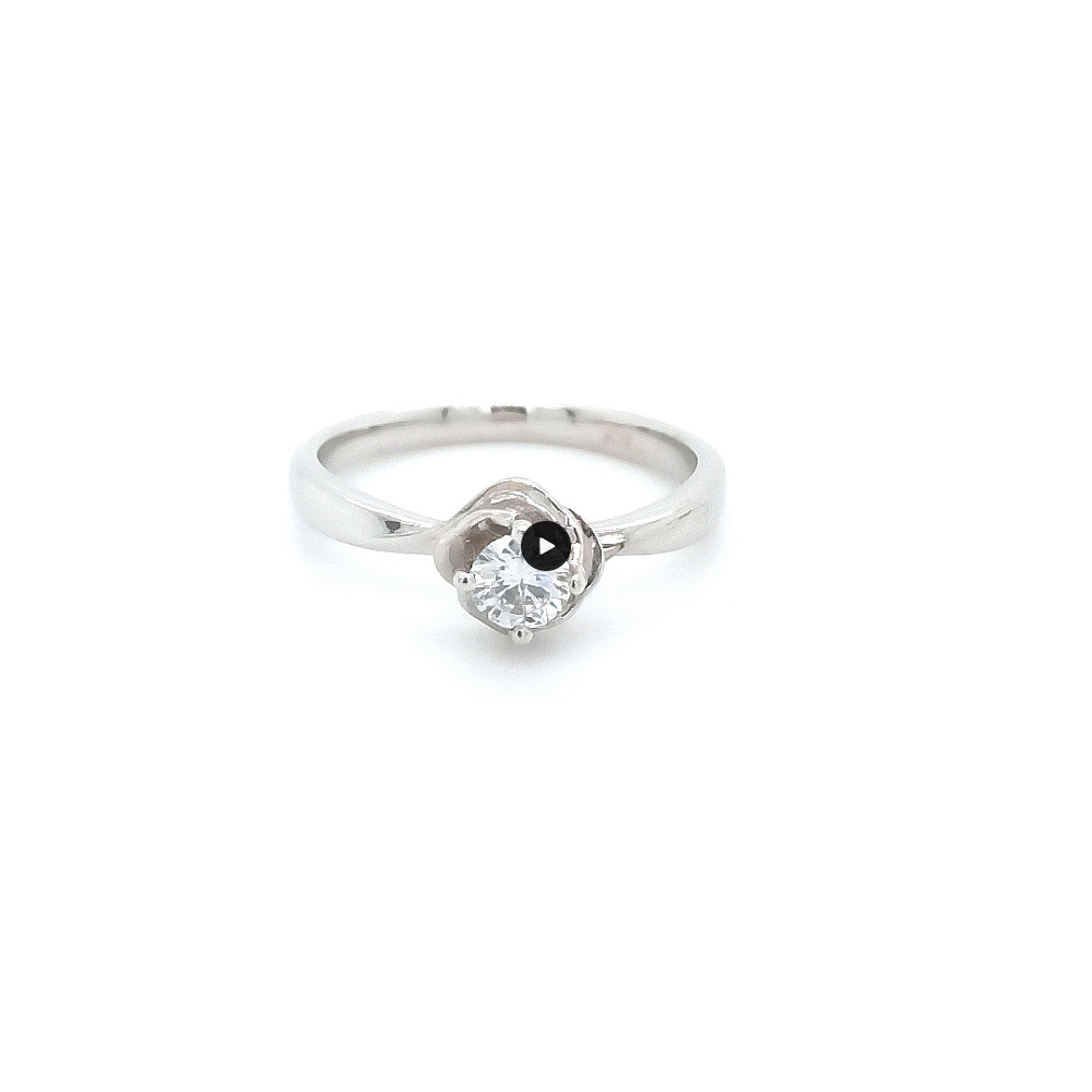 Годежен пръстен бяло или жълто злато 14к. с диамант 0.22 карата код:K581