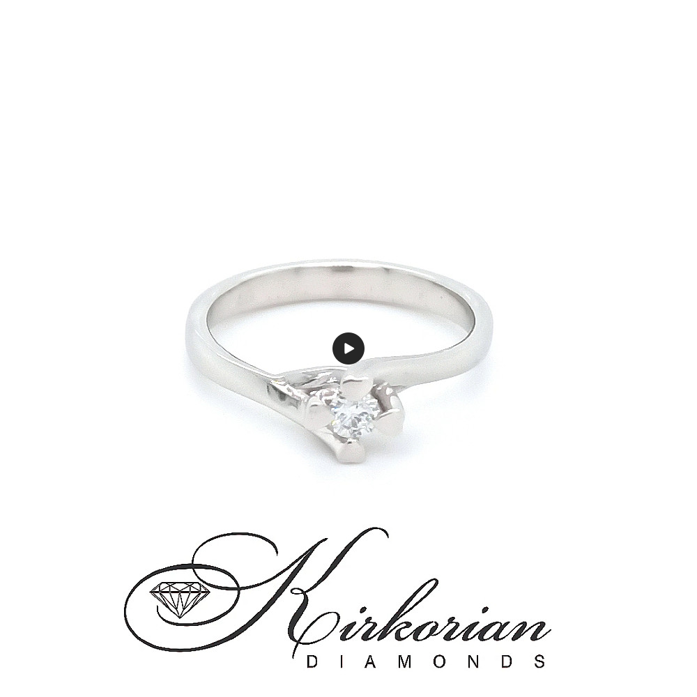 Годежен пръстен бяло злато 14к. с диамант 0.14 карата код:597