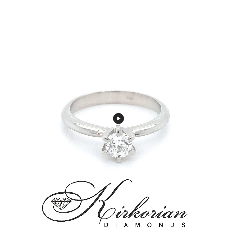 Класически годежен пръстен от бяло или жълто злато 14k с диамант 0.50ct GIA сертификат K604 Класически годежен пръстен от бяло или жълто злато 14k с диамант 0.50ct GIA сертификат K604