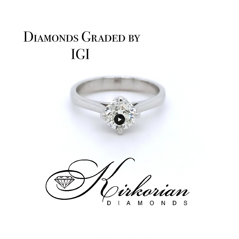 Годежен пръстен бяло злато 14к. инвестиционен диамант 1.00 карат IGI сертификат код:614