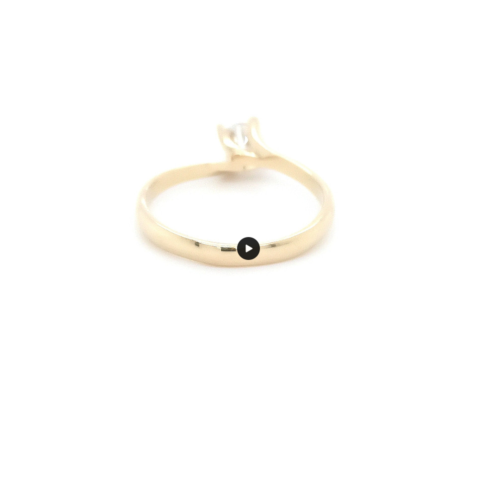 Класически годежен пръстен жълто злато 14к. с диамант 0.40 карата GIA сертификат кодG294
