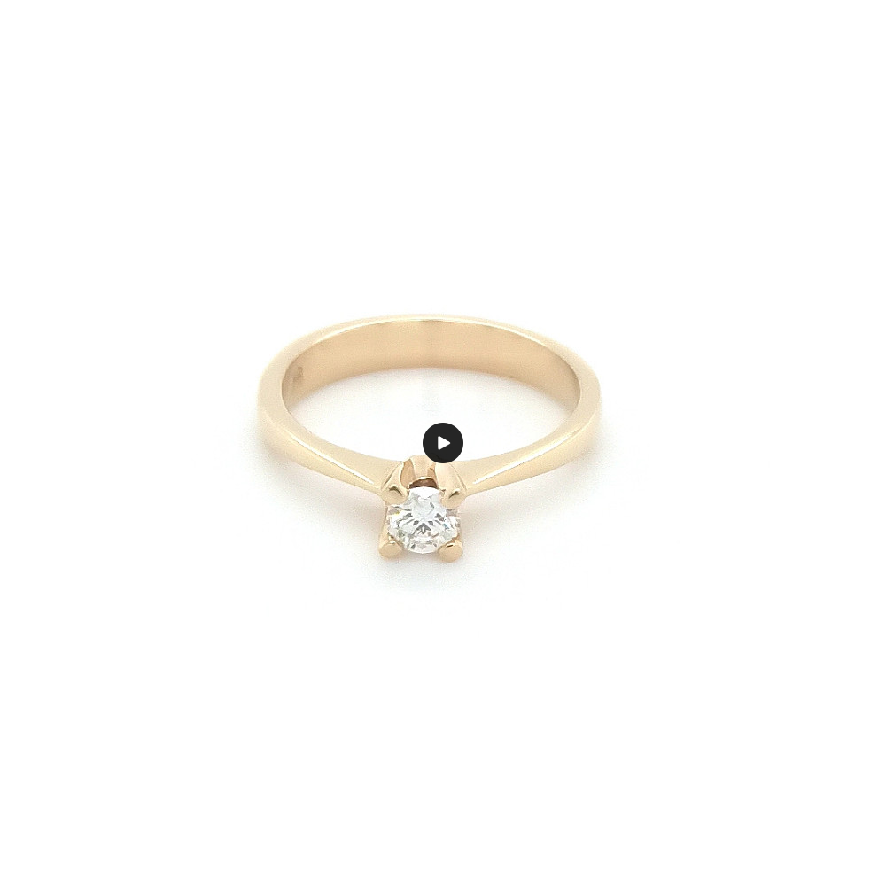 Годежен пръстен бяло или жълто злато 14к. с диамант 0.18 карата кодG354