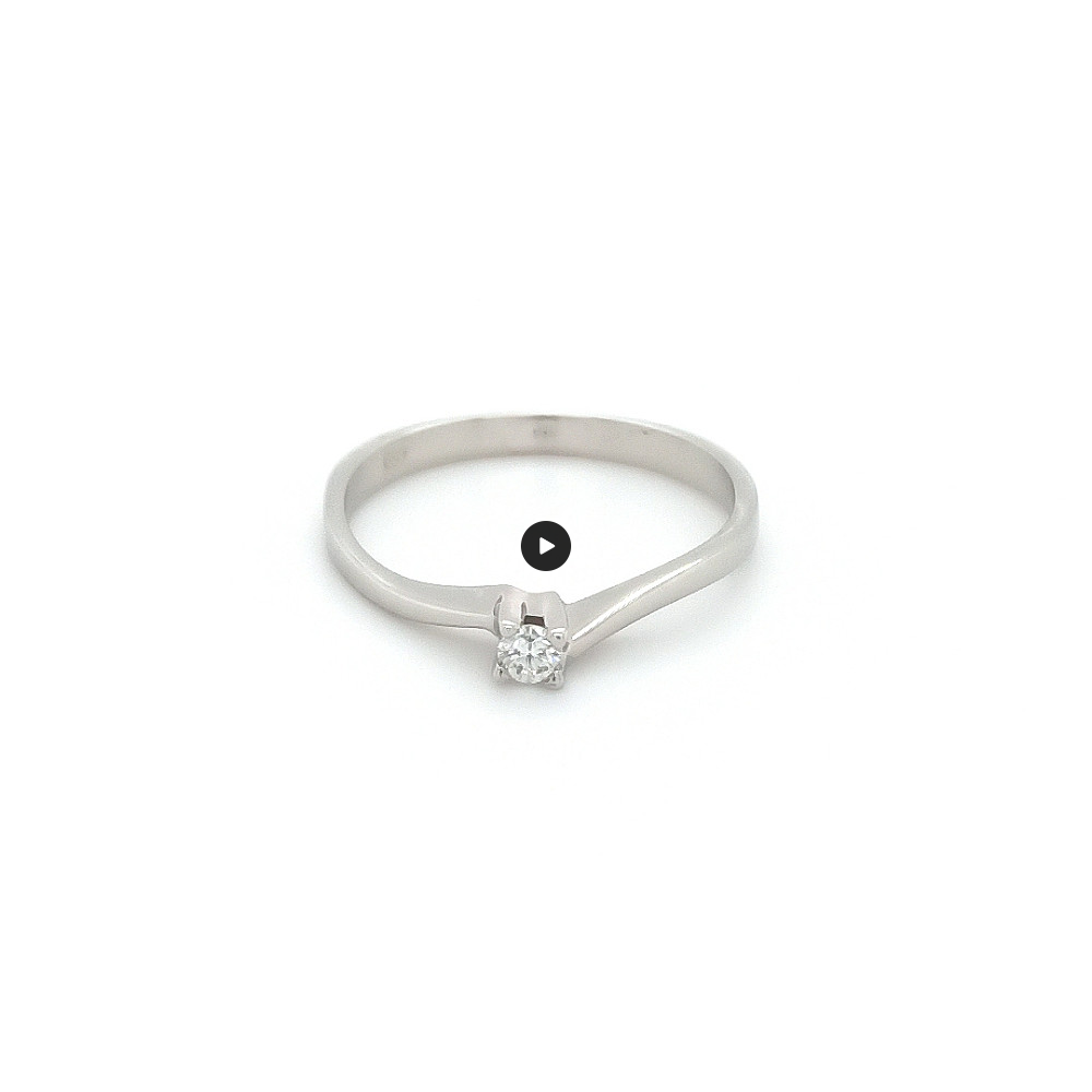 Годежен пръстен бяло злато 14к. с диамант 0.08 карата кодG365