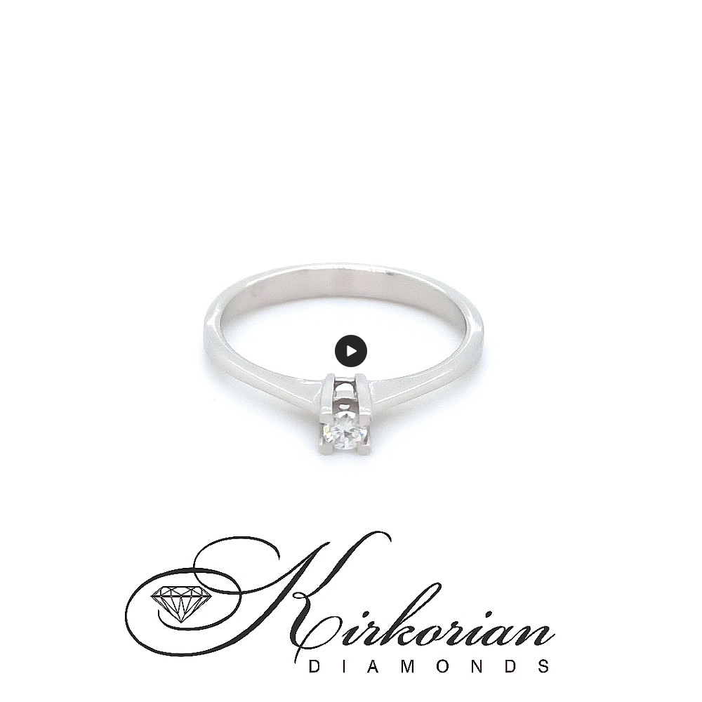Годежен пръстен бяло злато 14к. с диамант 0.07 карата код:G367
