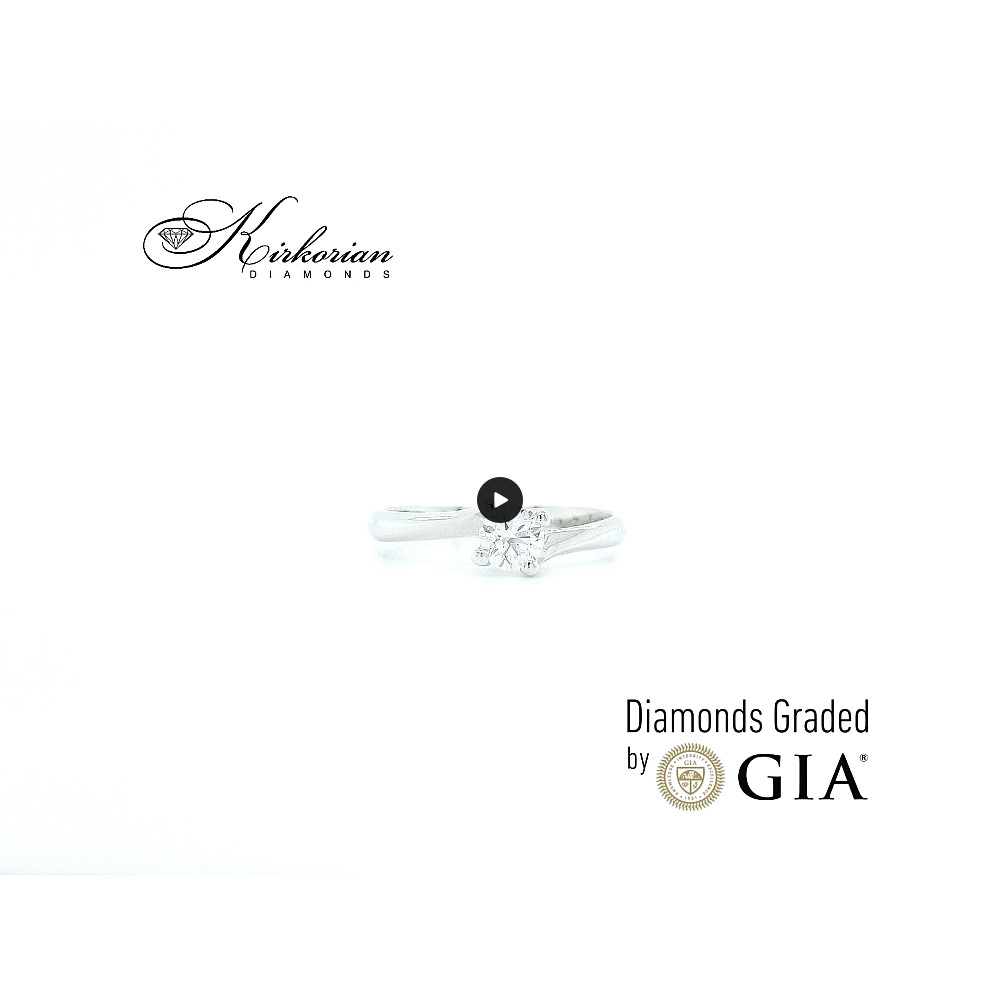 Годежен пръстен с диамант 0.30ct GIA от бяло злато 14к – модел G368A Годежен пръстен с диамант 0.30ct GIA от бяло злато 14к – модел G368A