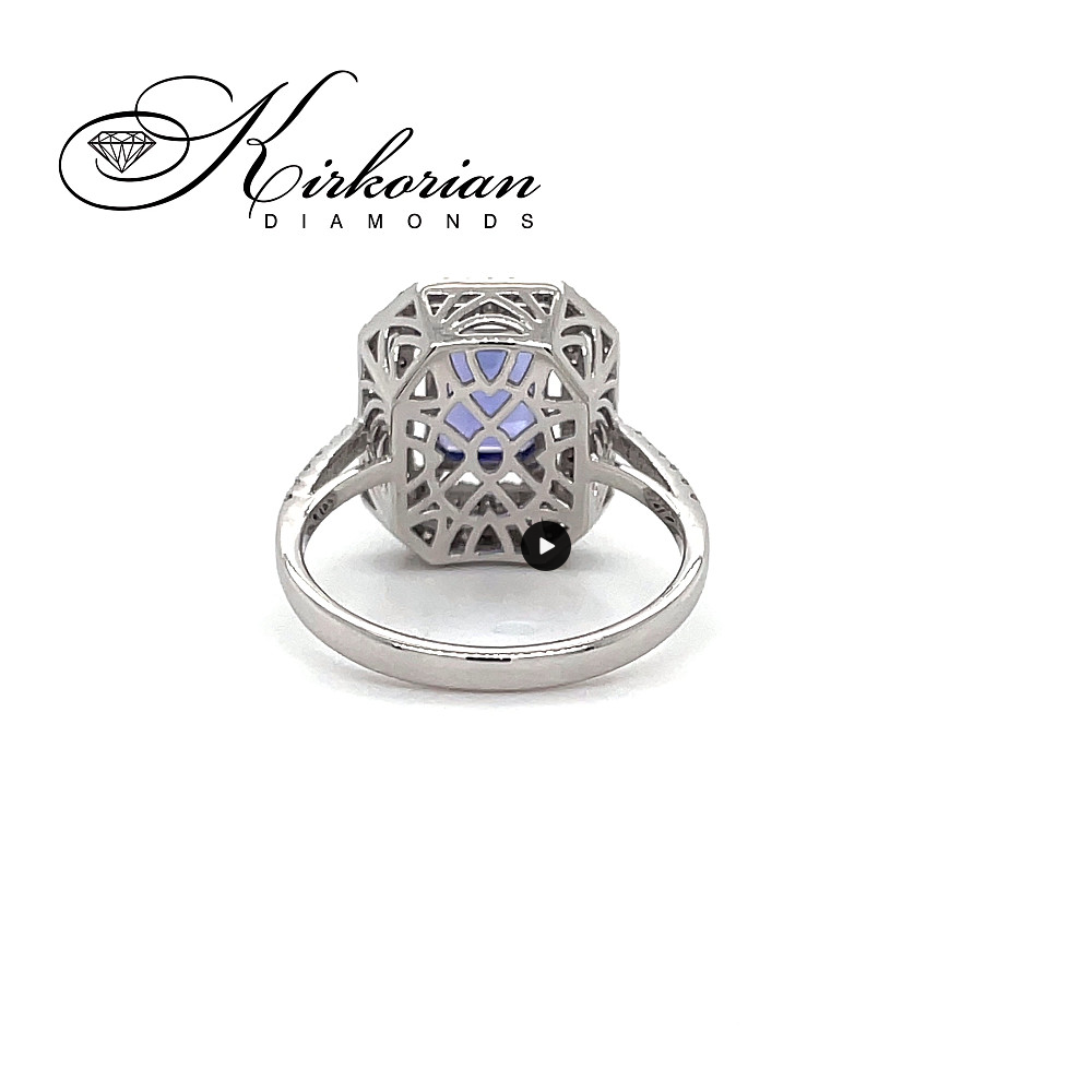 Пръстен от бяло злато 18K с танзанит 1.68ct и диаманти 0.39ct | Размер 53 | Код IT53