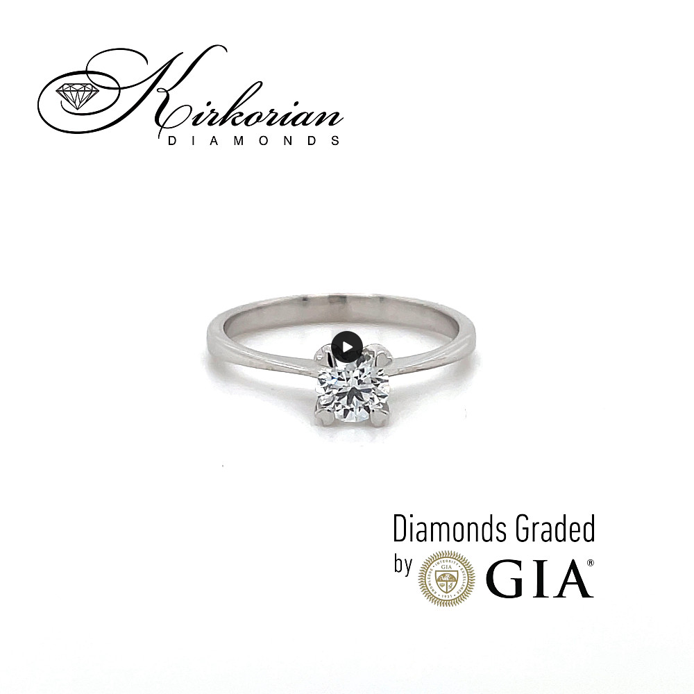 Годежен пръстен от бяло злато 14k с диамант 0.40ct GIA E/VVS1 K334