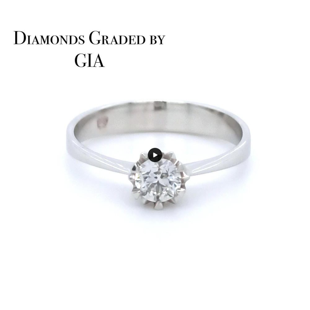 Годежен пръстен с диамант 0.30ct GIA от бяло злато 14к – модел K377