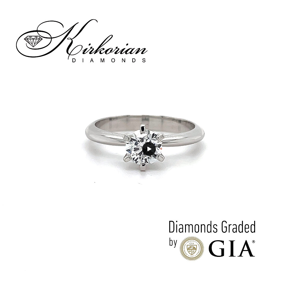 Годежен пръстен с диамант 0.70ct D/VS2 GIA – класика в бяло злато 14k