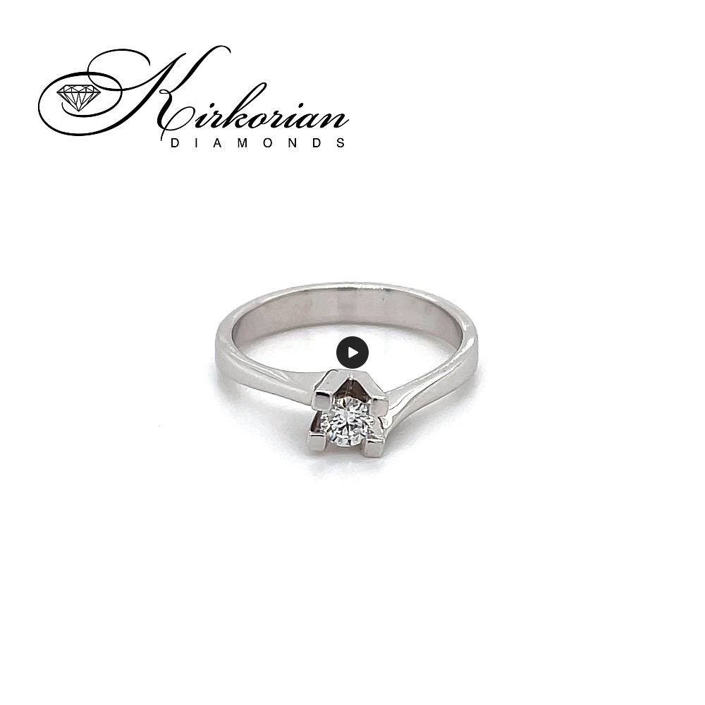 Годежен пръстен от бяло или жълто злато 14К с диамант 0.18 ct | Код: K599