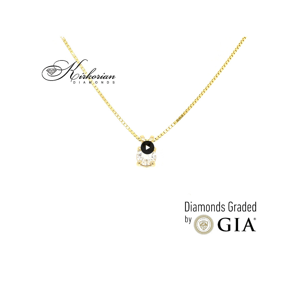 Колие с диамант 0.40 ct в жълто злато 14К – GIA – K601G Колие с диамант 0.40 ct в жълто злато 14К – GIA – K601G