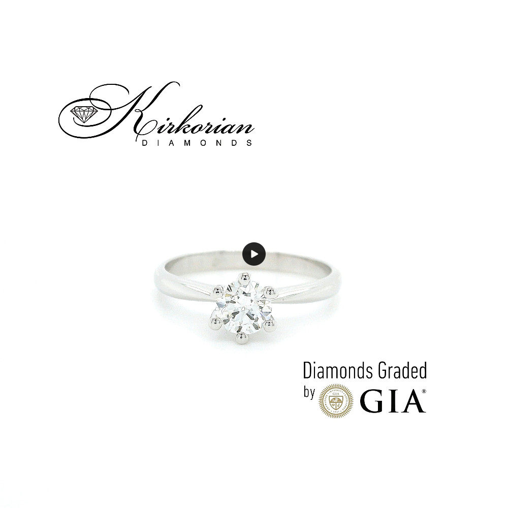 Класически годежен пръстен от бяло злато 14k с диамант 0.50ct GIA E/VS2 – модел K625 Класически годежен пръстен от бяло злато 14k с диамант 0.50ct GIA E/VS2 – модел K625