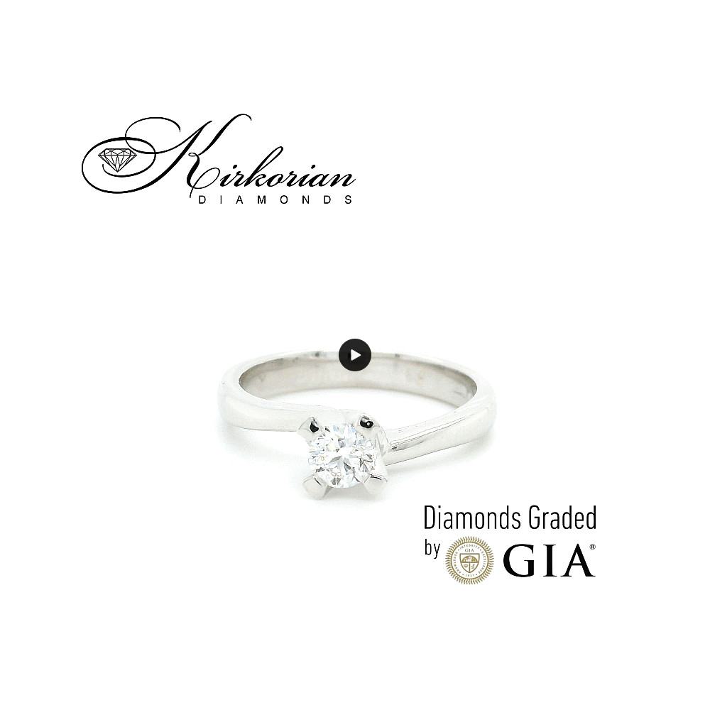 Класически годежен пръстен от бяло злато 18k с диамант 0.30ct GIA сертификат K629 Класически годежен пръстен от бяло злато 18k с диамант 0.30ct GIA сертификат K629