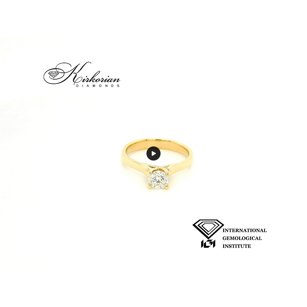 Класически годежен пръстен от жълто злато 14k с диамант 0.50ct H VVS1 IGI – K630B Класически годежен пръстен от жълто злато 14k с диамант 0.50ct H VVS1 IGI – K630B