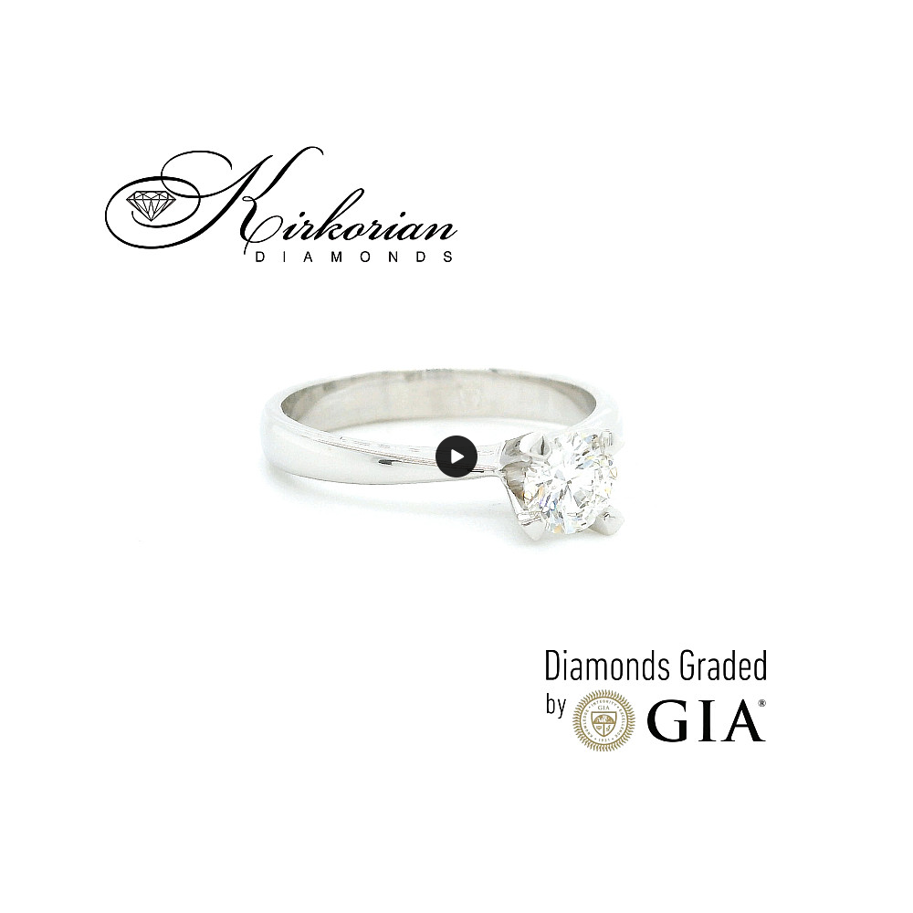 Класически годежен пръстен от бяло злато 14k с диамант 0.50ct IGI сертификат K635 Класически годежен пръстен от бяло злато 14k с диамант 0.50ct IGI сертификат K635