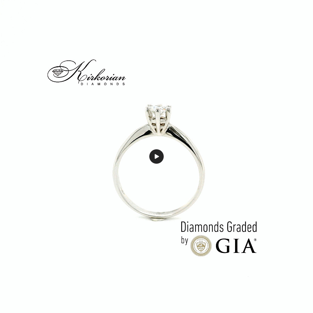 Класически годежен пръстен от бяло злато 18k с диамант 0.30ct GIA D/VVS1 K638 Класически годежен пръстен от бяло злато 18k с диамант 0.30ct GIA D/VVS1 K638
