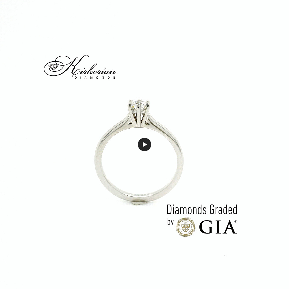 Класически годежен пръстен от бяло злато 14k с диамант 0.30ct GIA D/VVS2 K639 Класически годежен пръстен от бяло злато 14k с диамант 0.30ct GIA D/VVS2 K639