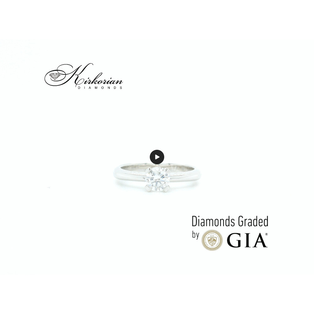 Класически годежен пръстен с 0.50ct GIA диамант | 18K бяло злато