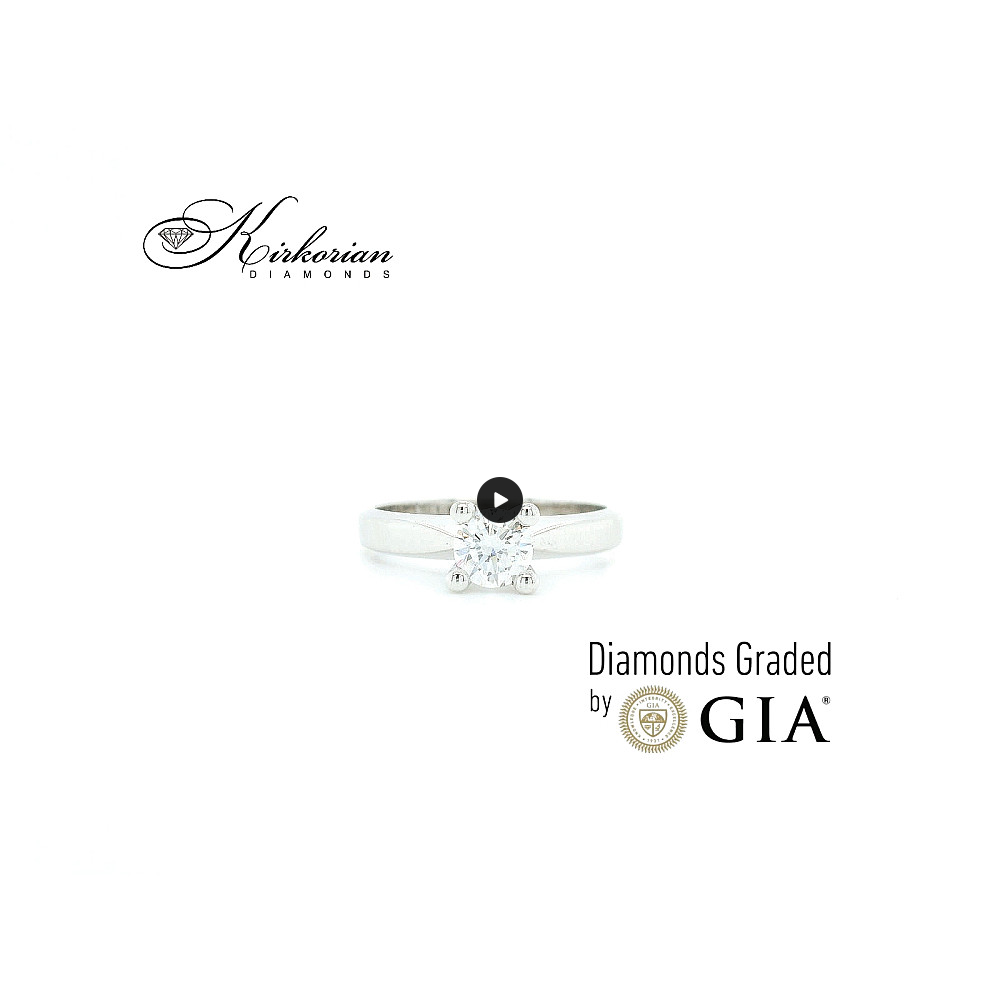 Елегантен годежен пръстен от бяло злато 18k с диамант 0.50ct E/VS2 GIA – код K649