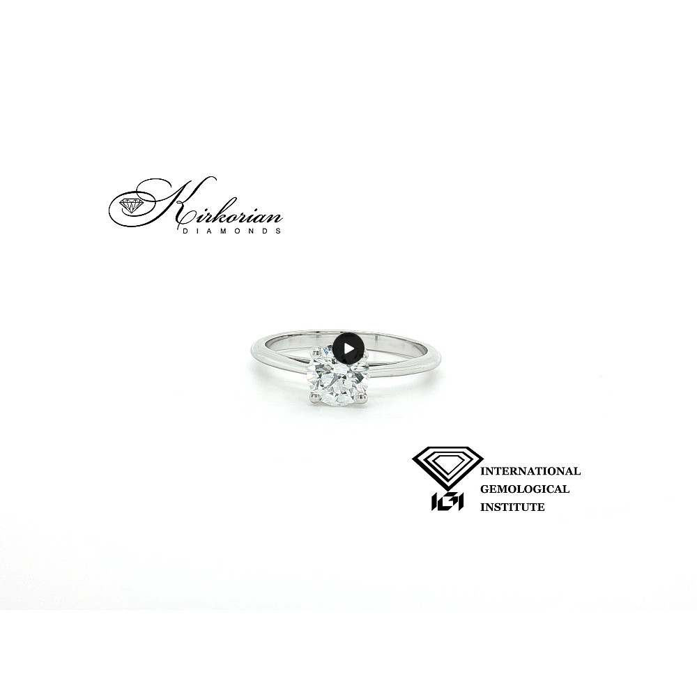 Класически годежен пръстен от бяло злато с диамант 1.00ct IGI KD673