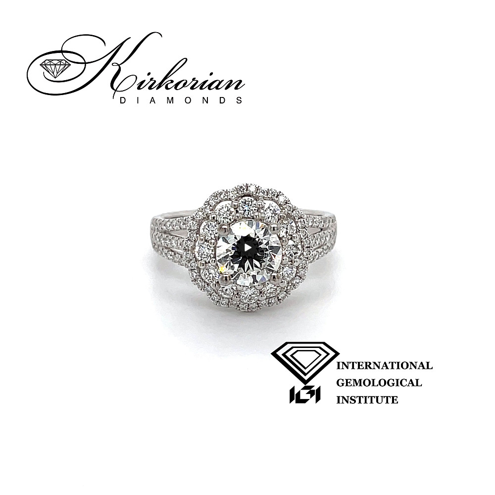 Годежен пръстен от бяло злато 18К с диаманти 1.74 ct IGI – лукс и съвършенство от Kirkorian Diamonds