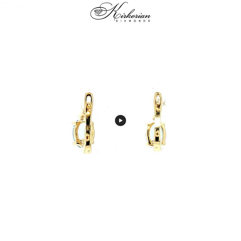 Обеци от жълто злато 14К с естествени швейцарски топази и диаманти – елегантен дизайн, перфектно съотношение цена-качество Код:  KT0308