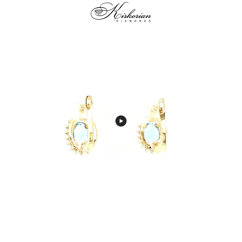 Луксозни обеци от жълто злато 14К с швейцарски топаз и диаманти – елегантен дизайн и перфектен блясък