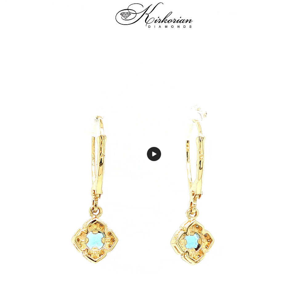 Обеци от жълто злато 14К с топази и диаманти – елегантен дизайн и луксозна опаковка