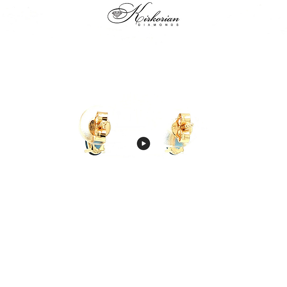 Обеци от жълто злато 14К с топаз Лондон Блу и диаманти – KTLB0001 | Луксозни бижута Kirkorian Diamonds