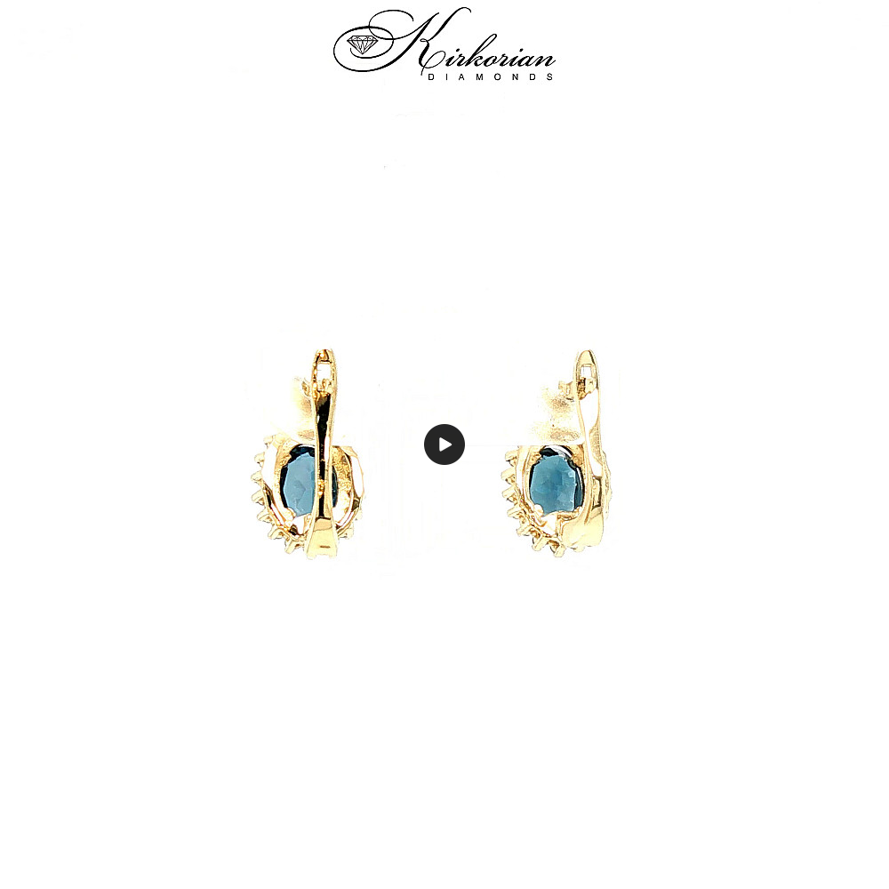 Обеци от жълто злато 14К с топаз Лондон Блу и диаманти – елегантен лукс на достъпна цена