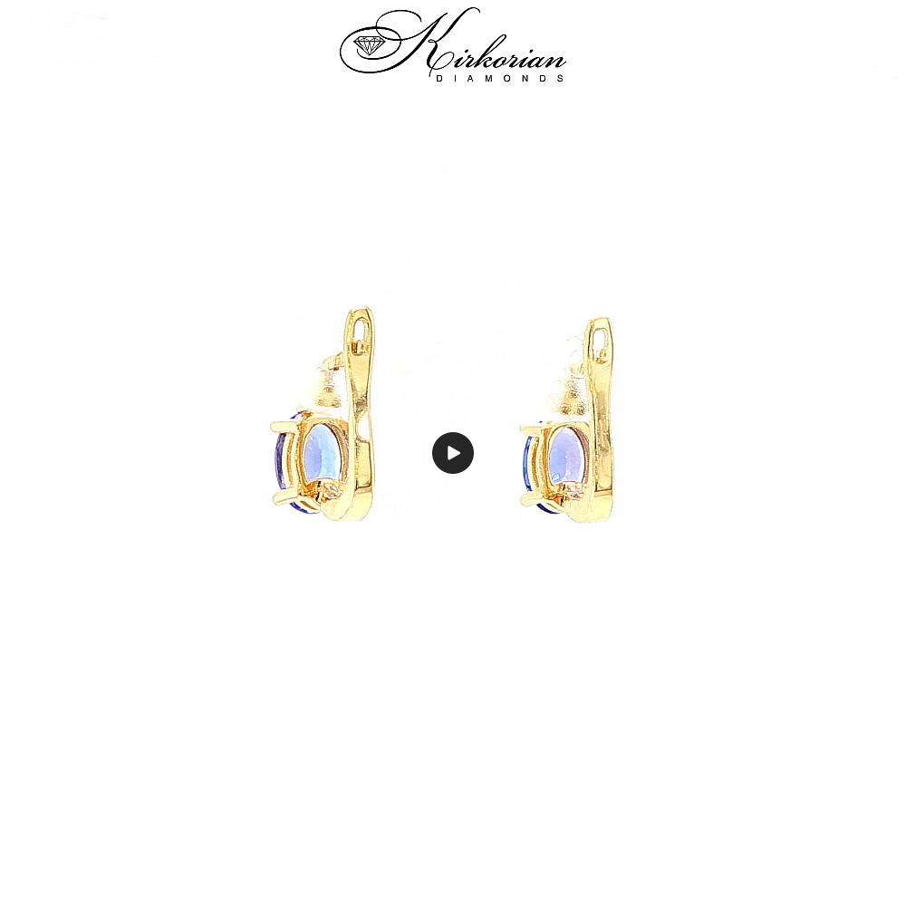 Обеци от жълто злато 14К с танзанит и диаманти 0.052 ct – елегантен дизайн, лукс на достъпна цена